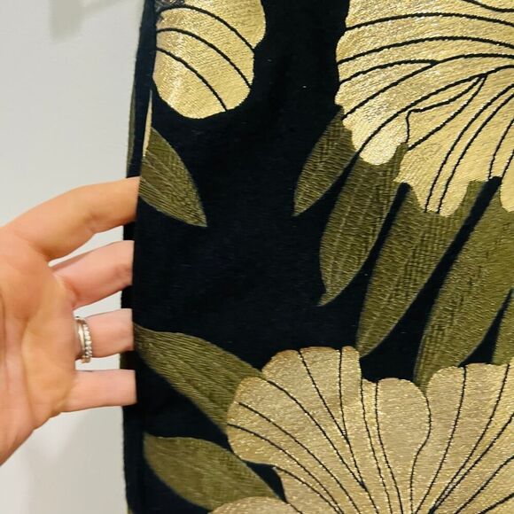 P.A.R.O.S.H. Black Gold Metallic Jacquard Pleated Mini Skirt Size Small - Picture 7 of 7